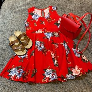 Wishful Park Red Floral Dress